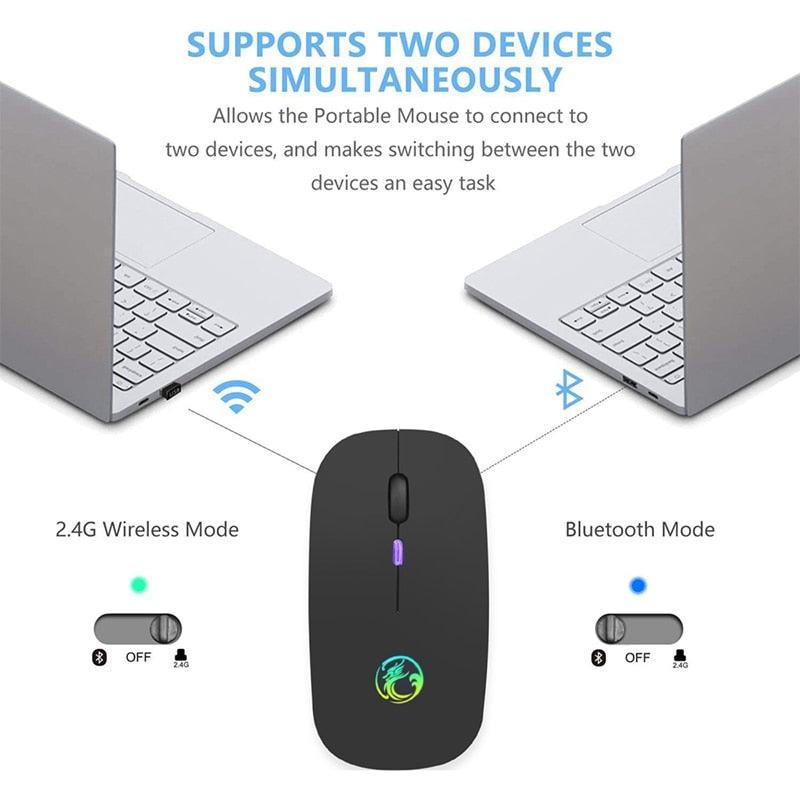 Mouse Wireless Bluetooth RGB Recarregável iMice - My Store