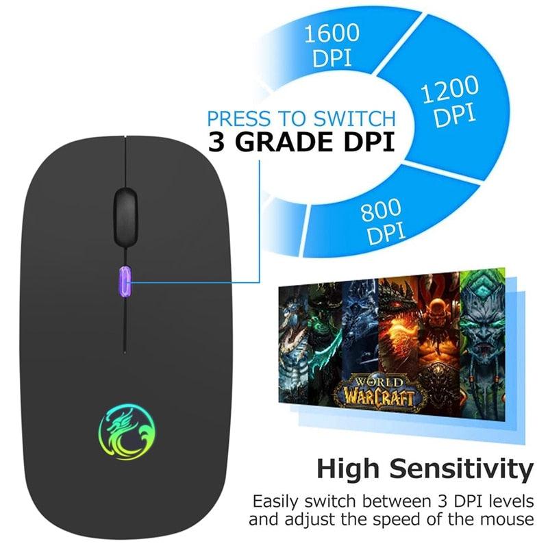 Mouse Wireless Bluetooth RGB Recarregável iMice - My Store