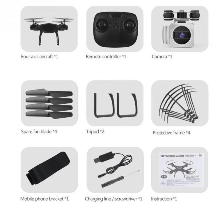 Drone HJHRC HJW14 com Camera HD 1080P KY601S WIFI Helicóptero de controle remoto Bateria de Lithium - Frete Gratis - My Store