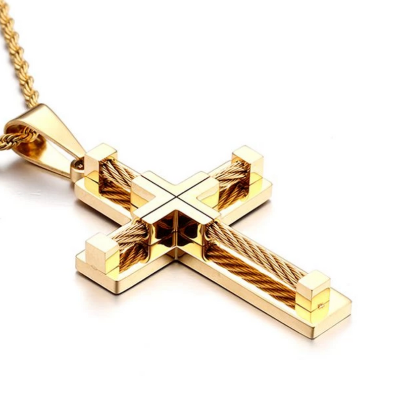 Corrente de Crucifixo - Banhado a Ouro 18K