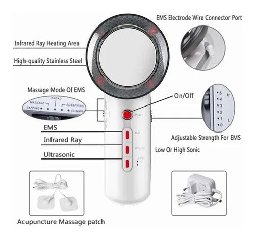 SlimFit  3 em 1 - Redutor de gordura , Cavitação Ultra-sônica Radiofrequência